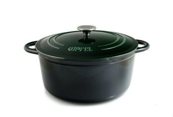 Garnek żeliwny emaliowany Gipfel Majolica 5,6l ciemna zieleń