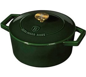 Garnek żeliwny emaliowany 24cm Berlinger Haus 4,35l ciemna zieleń