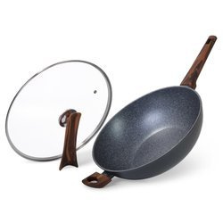 Wok tytanowy Fissman Capella / Głęboka patelnia 32cm