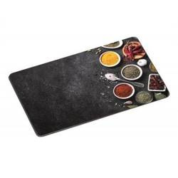 Szklana deska do krojenia 38x28,5 / Deska szklana KESPER przyprawy czarna