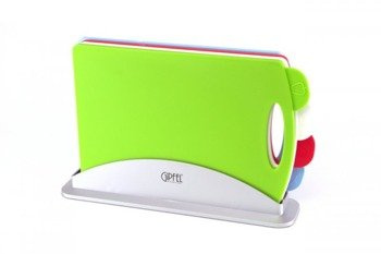 Gipfel Zestaw 4 Desek do krojenia w podstawce 33.2cm x 7.8 cm x 22cm