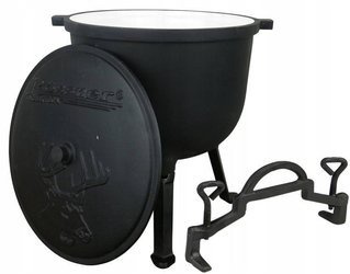 Kociołek myśliwski żeliwny 8l emaliowany w środku Rossner