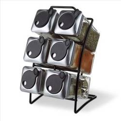 Zestaw do przypraw 6 słoiczków Fissman / Nowoczesny przyprawnik