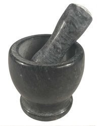 Moździerz marmurowy z tłuczkiem ciemnoszary 11cm