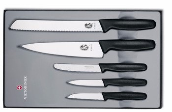 Victorinox zestaw 5 noży czarny w etui