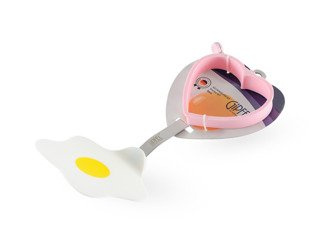 Łopatka do jajek + forma silikonowa serce