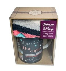 Zestaw: Kubek ceramiczny 300ml + para ciepłych skarpetek