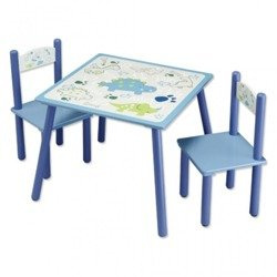 Stolik + dwa krzesełka dla dzieci KESPER Dino niebieski