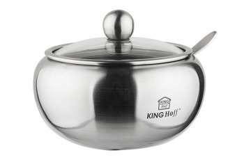 Cukiernica z łyżeczką szklana pokrywka KING Hoff