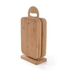 Zestaw desek bambusowych 23x15x1cm Fissman 6szt na stojaku