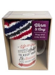 Zestaw: Kubek ceramiczny 300ml + para ciepłych skarpetek