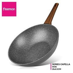 Wok tytanowy Fissman Capella / Głęboka patelnia 28cm