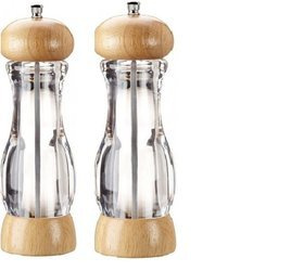 Zestaw 2szt młynków do pieprzu i soli akryl / kauczuk 22cm Kesper