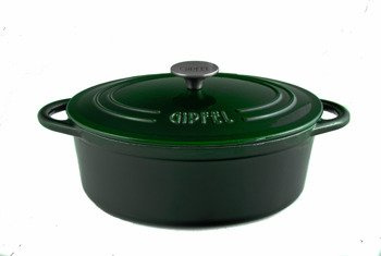 Brytfanna żeliwna emaliowana  Gipfel Majolica 3,4l ciemna zieleń