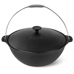 Kociołek żeliwny na ognisko zawieszany Wok Fissman 8l