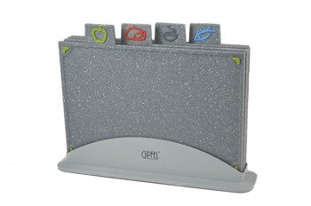 Zestaw desek do krojenia Gipfel 4szt w podstawce szare