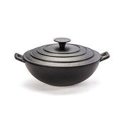 Wok żeliwny patelnia Gipfel Diletto 24cm czarny