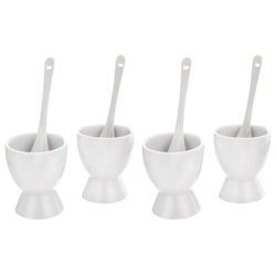 Zestaw podstawek pod jajka z porcelany 4szt biały / Podstawki do jajek