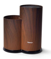 Blok do noży owalny podwójny 22cm Stojak brązowy Fissman